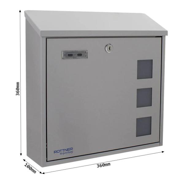 Rottner Edelstahl-Briefkasten Muro Inox T06048